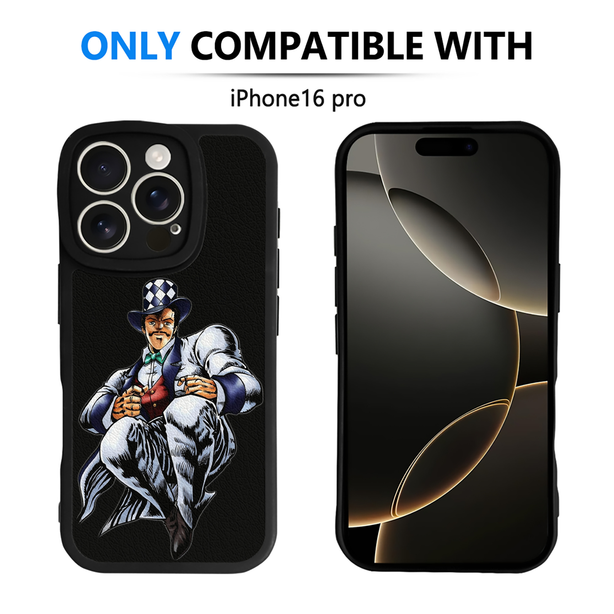 （画像用） ジョジョの奇妙な冒険 ウィル?アントニオ?ツェペリ JoJo's Bizarre Adventure Will Anthonio Zeppeli 【iPhone 16シリーズ対応】シリコンスマホケース（レザー調） 材質：シリコン